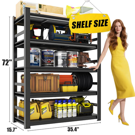 KILISTEELS Metal Garage Shelving Unit, Heavy Duty 5-Tier Adjustable Storage Shelves,3000 lbs Capacity, Industrial Shelves for Heavy Tools and Equipment, Ideal for Garage, Warehouse, Pantry, Basement KILISTEELS