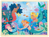 MoinKidz 48 Piece Puzzles for Kids Ages 3-5, Fun Mermaid Wooden Jigsaw Puzzles for 3 Year Old with Unique Puzzle Pieces, Preschool Toddler Puzzles Ages 4-8 with Puzzle Tray MoinKidz