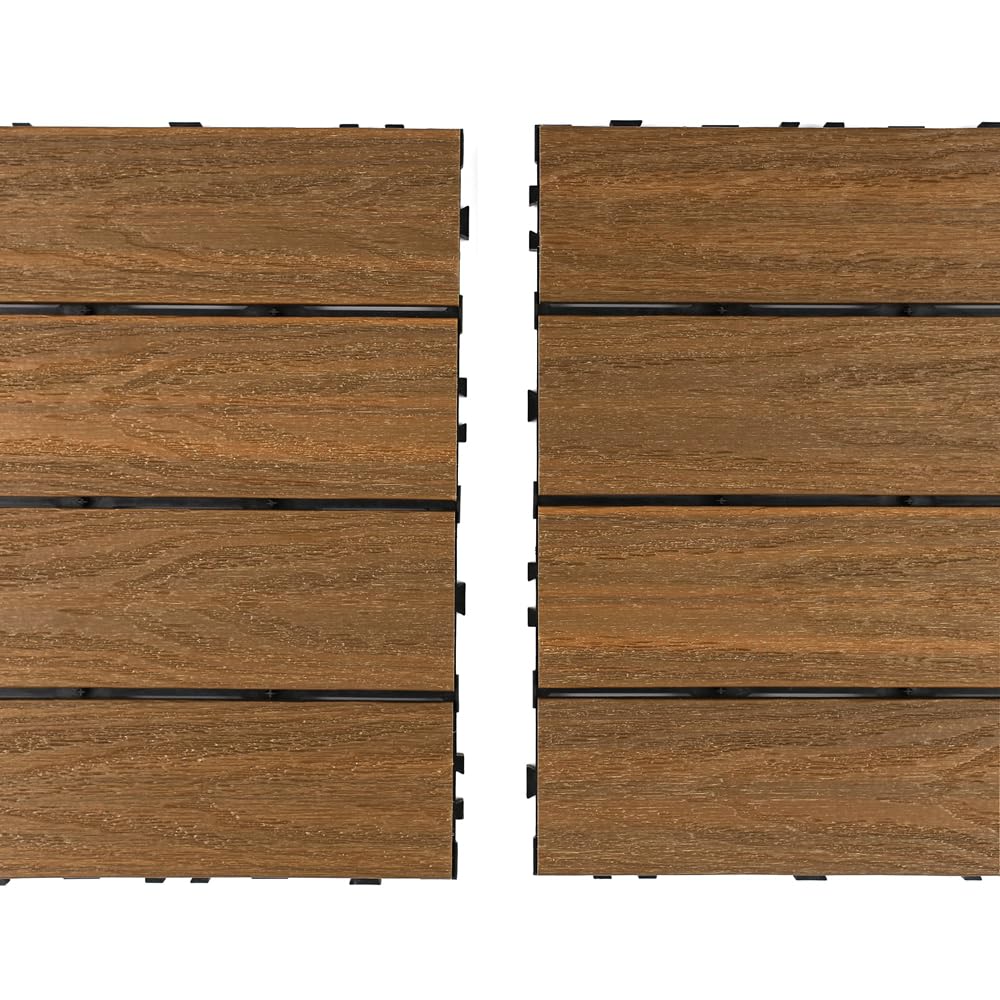 UltraShield Naturale 1 ft. x 3 ft. Quick Deck Outdoor Composite Deck Tile in Peruvian Teak (15 sq. ft. Per Box) - WoodArtSupply