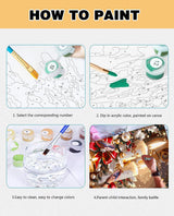 Meothan Christmas Paint by Bumbers for Adults Xmas Candles DIY Paint by Numbers Acrylic Paint Canvas Winter Painting Art Kits for Home Decor and Gifts 16x20 Inch (Without Frame) Meothan