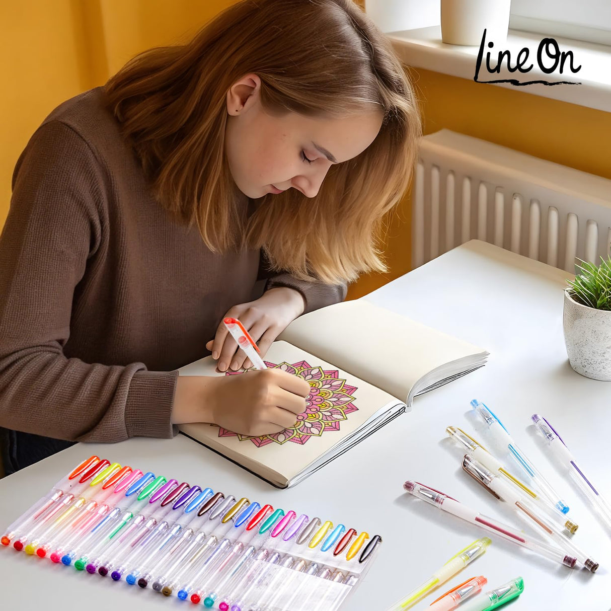 Gel Pens, 50 Pack Gel Pen Set 25 Colored Gel Pen with 25 Refills for Adults Coloring Books Drawing Doodling Crafts Scrapbooking Bullet Journaling Lineon