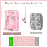 Katech Knitting Needle Case (up to 8''), Circular Knitting Needles Organizer Case for Interchangeable Knitting Needle, Portable Travel Needle Organizer Bag with Zipper for Carry Knitting Accessories Katech