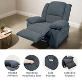 FLEXISPOT XRC2 Rocker Recliner Chair for Adults - Massage Rocker Recliner Chair w/Heat & Vibration, 270° Swivel Manual Rocking Chair Single Sofa for Living Room Bedroom(Grey) FLEXISPOT