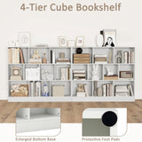 SILKYDRY 10 Cube Storage Organizer, 4 Tier Open Bookcase, Modern Bookshelves and Bookcases, 41" Floor Standing Wooden Display Bookshelf for Living Room Bedroom Office (White) SILKYDRY