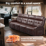 VAFEAFO Recliner Sofa, Massage Reclining Sofa Sets 4 Seater Heavy Weight Capacity, 2 Single Power Heat & Massageable Chair with Storage, Cup Holders, Wall Hugger Couches for Living Room & RV Campers VAFEAFO