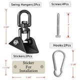 Aisto Heavy Duty Swing Hangers for Wooden Sets 2000 LB Capacity Hammock Hanger 360 Swivel Stainless Steel Swing Hardware Accessories 2 Packs for Porch Playground Yoga Heavy Bag Aisto