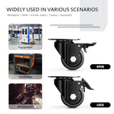 ANDUTEES 3 Inch Heavy Duty Casters Set of 4, Load 4400lbs, Locking Swivel Plate Industrial Casters with Double Ball Bearings, Low Gravity Center Castor Wheels for Furniture, Workbench, Equipment ANDUTEES