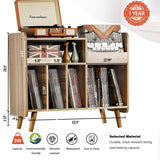 UODERS Record Player Stand, Large Record Player Table Cabinet with Open Vinyl Storage and Display Shelf Holds up to 350 Albums, Mid Century Wood Turntable for Living Room, Bedroom (Walnut) UODERS