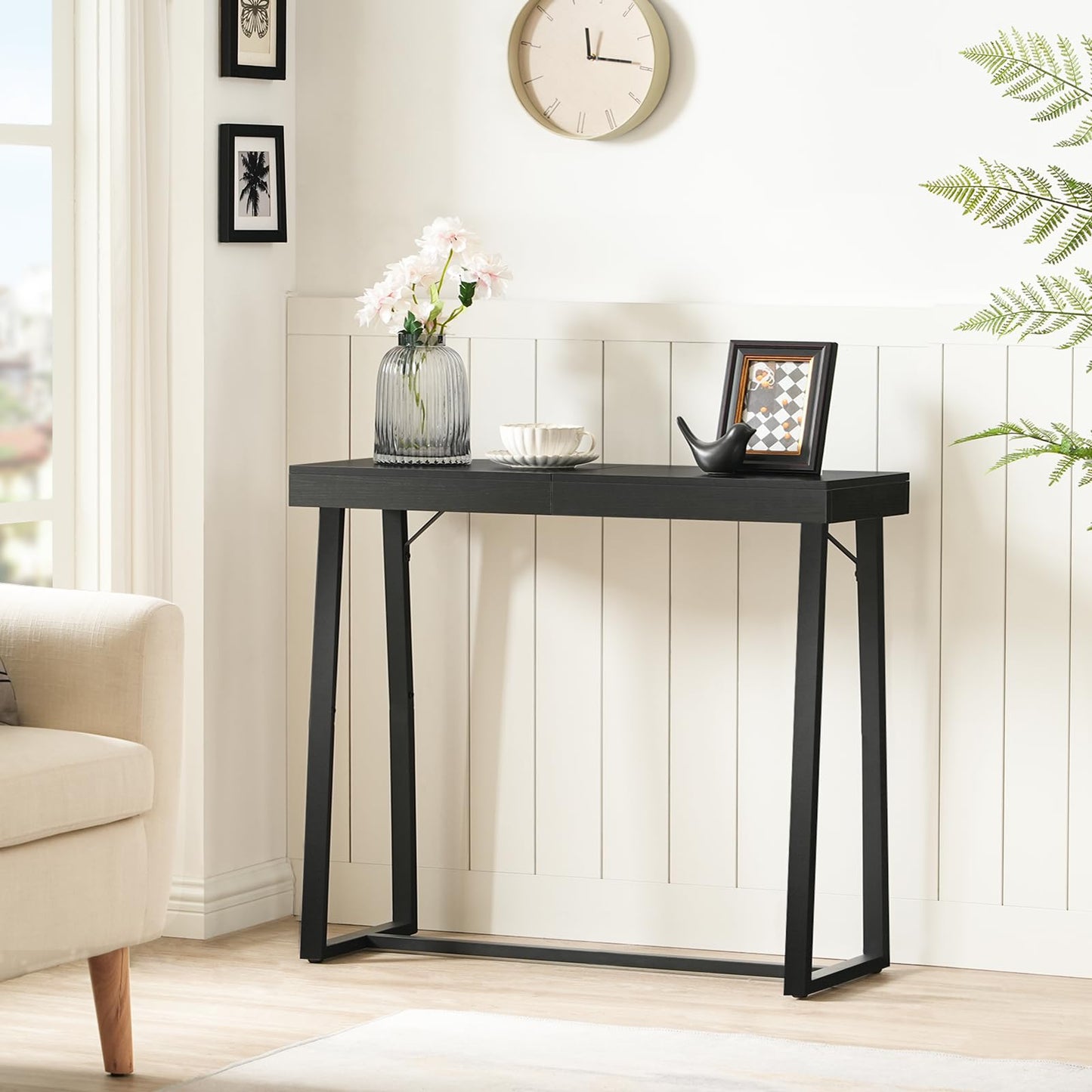 MAHANCRIS Narrow Console Table, Black Entryway Table for Hallway, Small Foyer Tables for Entryway, Behind Couch Sofa Table for Living Room, Hallway, Corridor, Easy Assembly, Black CTHB11801 - WoodArtSupply