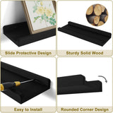 Love-KANKEI Black Floating Shelves for Wall Set of 4, Wood Wall Shelves with Lip,15.6 Inch Rustic Hanging Shelves for Bedroom Bathroom Living Room Kitchen Nursery Display Love-KANKEI