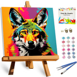TOCARE Framed Paint by Numbers Kit for Adults, Wolf Paint by NumbersWith Frame,Wolf Paint by Number on Framed Canvas for Adult Beginner (10x10 Inch, Without Easel) TOCARE