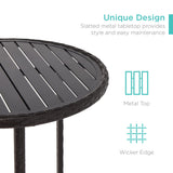 Best Choice Products 3-Piece Patio Bar Table Set, Outdoor Wicker Bar Height Bistro Furniture for Backyard, Poolside, Balcony w/Barstools, Cushions, Steel Frame – Brown/Beige Best Choice Products