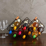 Gourmet Basics by Mikasa 12-Bottle Metal Stackable Wine Storage Rack, Antique Black Gourmet Basics by Mikasa