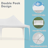 EROMMY 26'x13' Party Tent, White Wedding Tent, Heavy Duty Double Peaked Canopy Tent with Pole-Less Event Space, 60 Person Capacity Outdoor Gazebo Pavilion Shelter Tent for Party, Event EROMMY
