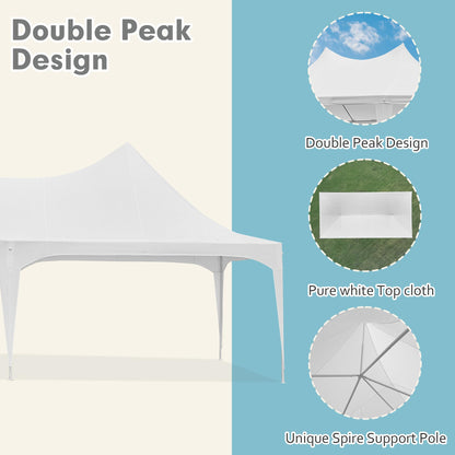 EROMMY 26'x13' Party Tent, White Wedding Tent, Heavy Duty Double Peaked Canopy Tent with Pole-Less Event Space, 60 Person Capacity Outdoor Gazebo Pavilion Shelter Tent for Party, Event