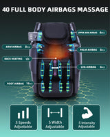RelaxRelife Massage Chair Full Body, 4D Zero Gravity Massage Chairs, 20 Auto Modes, 11 Massage Technique, 40 Airbags Shiatsu Massage, APP Control with HiFi Bluetooth Speaker Black RelaxRelife