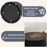 HanStrong Small Coffee Table Nesting End Table Set of 2, Round Coffee Table Wood Side Table Circle Accent Tables for Small Spaces Living Room Bedroom Balcony Office, Black HanStrong