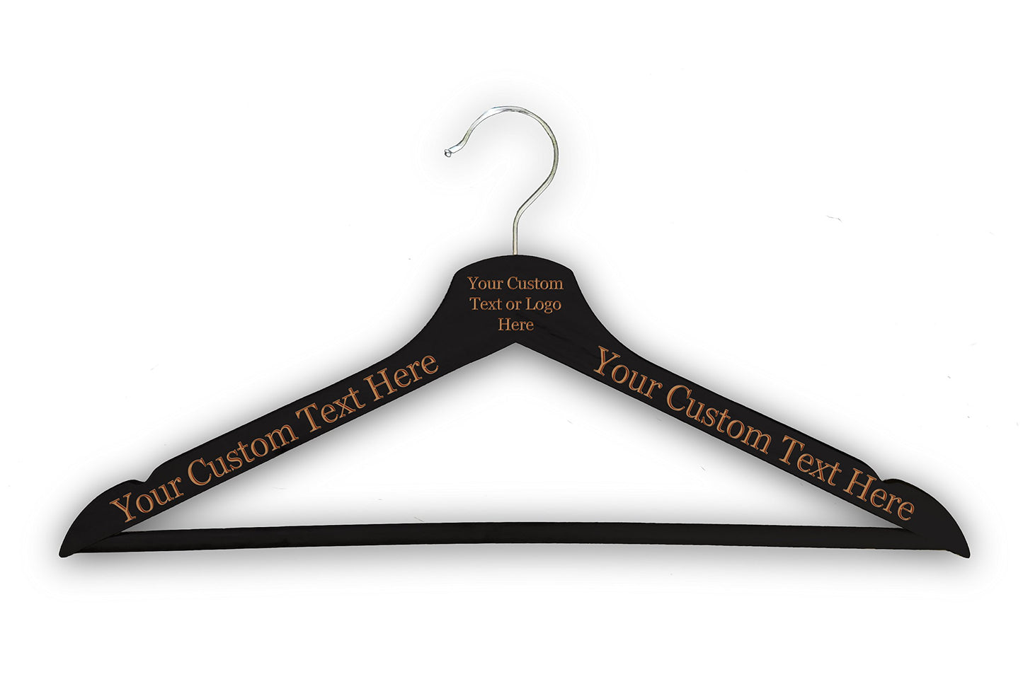 Customized Custom 3D Laser Engraved Personalized Wooden Clothes Hanger Organization Closet Tools (Black) - WoodArtSupply