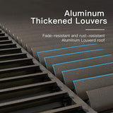 12’×16’ Louvered Pergola Outdoor Aluminium Pergola with Adjustable Roof Hardtop Sun Shade Shelter for Patios Deck Garden Backyard,Curtains&Netting (Dark Brown) by domi outdoor living domi outdoor living