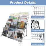NEESEEYEE 6 Tier Wire Magazine Rack - Comic Book Rack Wide Wire Tabletop Display Rack for Exhibitions Office Table Top Book Brochure Literature Comic Greeting Card Shelf Holder Stand NEESEEYEE