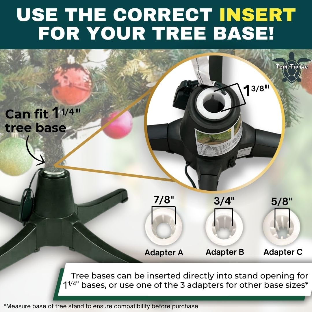 Winter Wonder Rotating Christmas Tree Stand for Artificial Trees Teal Turtle