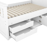 Modern Twin Size Captain Bed with Storage Headboard and 4 Drawers in White by XD Designs XD Designs