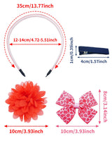 PET SHOW 50 Pack Big Flower Girl Headbands for Litter Girls with Teeth Interchangeable Charms Removable Bows Slip on Head Bands Hair Clips DIY Hair Bands Accessories Making Kit Birthday Gift PET SHOW