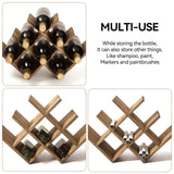 KIRIGEN 8-Bottle Countertop Wine Rack - Wine Bottle Holder for Bar Table/Wine Cabinet Free Standing - Wood 3-Tier Wine Display and Storage Shelves Dark Brown XHJJ3-DBR KIRIGEN