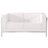 Flash Furniture HERCULES Imagination Series Contemporary White LeatherSoft Loveseat with Encasing Frame Flash Furniture