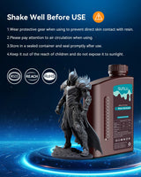 SUNLU Water Washable 3D Printer Resin 3kg, Large Bottle Water Washable Resin for Most Resin 3D Printers, 395 to 405nm UV Curing 3D Printing Liquid Photopolymer Resin, 3000g, Grey SUNLU