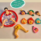 ReArt Oven Bake Polymer Clay White, Non Toxic 4.4Lbs with Pottery Tools & Paint Brushes Great for Modeling, Sculpting, Holiday, DIY Jewelry Making Projects. Great for All Skill Levels (White & Tools) ReArt