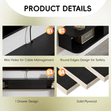 Pmnianhua Floating TV Stand with Drawer,59'' Wall-Mounted TV Cabinet,Floating TV Console,Under TV Entertainment Shelf with Storage for Bedroom Living Room(Black) Pmnianhua