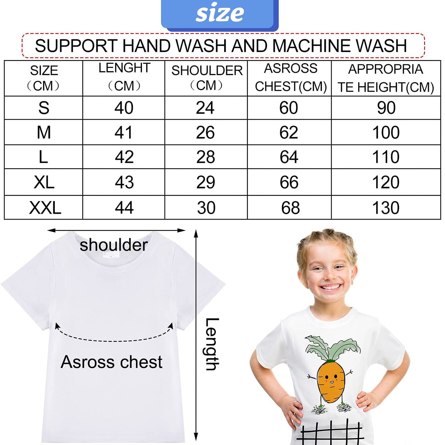 4 Pieces Sublimation Blank White T-Shirt Polyester Blank Crew Neck Short Sleeve T-Shirt for Children (Cute Style,Large)