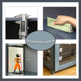 HMBTCRY 68" Grey Curio Display Cabinet with Acrylic Glass Door - Versatile Storage Shelves for Books, Toys, and Collectibles HMBTCRY