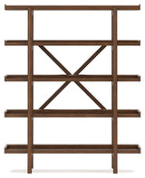 Signature Design by Ashley Lyncott Mid-Century Modern Freestanding 5-Tier 70" Etagere Bookcase, Light Brown Signature Design by Ashley