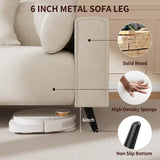 VOHOBY 82" Sofa Couch for Living Room, Modern Comfy Sofa with Extra Depth Seat and 2 Throw Pillow | 2 Armrest Pillow, 3 Seater Chenille Couches for Living Room Small Space, White VOHOBY