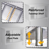 EHONXI Stainless Steel Commercial Worktable w/Sliding Doors for Prep & Work, 39" x 20" Commercial Kitchen Prep Table, Heavy Duty Workbench w/Cabinet for Home, Restaurant, Hotel and Garage EHONXI