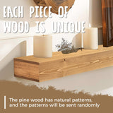 ABSWHLM 60x8x3 Fireplace Mantel - Handcrafted Hollow Rustic Solid Wood Wall Mounted Floating Shelf with Invisible Heavy Duty Wood Bracket (Natural Wood) ABSWHLM