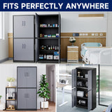 Yizosh Metal Storage Locking Cabinet with 4 Doors and 2 Adjustable Shelves,71" Lockable Garage Tall Steel Cabinet,for Home Office,Living Yizosh