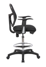 OfficeFactor Drafting Chair Tall Office Chair with Arms Executive Ergonomic Standing Desk Chair with Anti Scratch Wheels and Footrest OFFICE FACTOR