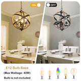 PAUFUL Farmhouse Chandelier Light Fixtures，4-Light Dining Room Light Fixtures Height Adjustable，Rustic Wood Light Fixtures Ceiling Hanging for Kitchen, Living Room, Hallway, Bedroom, Foyer，Entryway PAUFUL