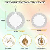 Remiawy Sublimation Wind Spinner Blanks, 6 Pack 10 Inch 3D Aluminum Metal Hanging Wind Spinners Sublimation Blanks Kinetic Sculpture DIY Crafts for Yard Garden Indoor Outdoor Porch Decoration Round REMIAWY