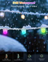 Smart RGB+IC Permanent String Lights Indoor and outdoor 76ft 200 LEDs Music Sync 110+ Scene Modes IP65 Waterproof With Alexa & Google Compatibility For Parties Holidays Everyday Ambiance Christmas PAIFAM