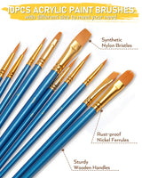 Nicpro Acrylic Paint Canvas Set for Adults & Kids, 80PCS Art Painting Supplies Kit with 2*12 Colors Paint, 6 Canvas, 2 Table Easel, 2*10 Brushes, 2 Paper Pad, 2 Palette for Artist Beginner Students Nicpro