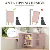 ARTPOWER 47" Accent Cabinet with Cloud Relief, Sideboard Buffet Cabinet with 3 Doors,Modern Buffet Cabinet,Credenza Storage Cabinet for Living Room, Kitchen, Dining Room, Hallway, Entryway, Pink ARTPOWER