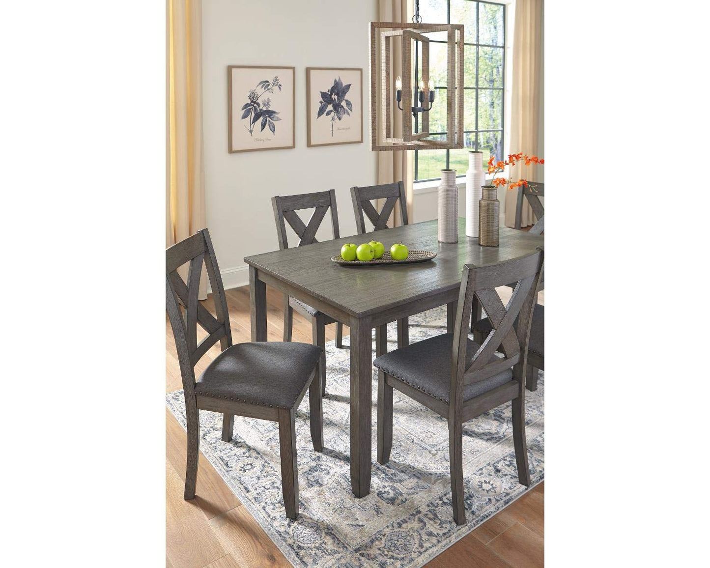 Signature Design by Ashley Caitbrook Rustic 7 Piece Dining Set, Include Table and 6 Chairs, Gray - WoodArtSupply