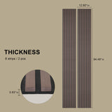 ROOMTEC Acoustic Wood Wall Panels, 2 Pack 94.49” x 12.6” Soundproof Wall Panels, Wood Slat Wall Panels for Wall Decor (Walnut) ROOMTEC