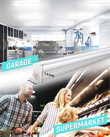 SUNLINKCO (6 Pack) 4FT T5 LED Integrated Fixture, 6500K,20W,2300LM(Super Bright White) Linkable LED Shop Light,Garage Ceiling and Cabinet Light,Strip Light,Corded Electric with ON/Off Switch SUNLINKCO