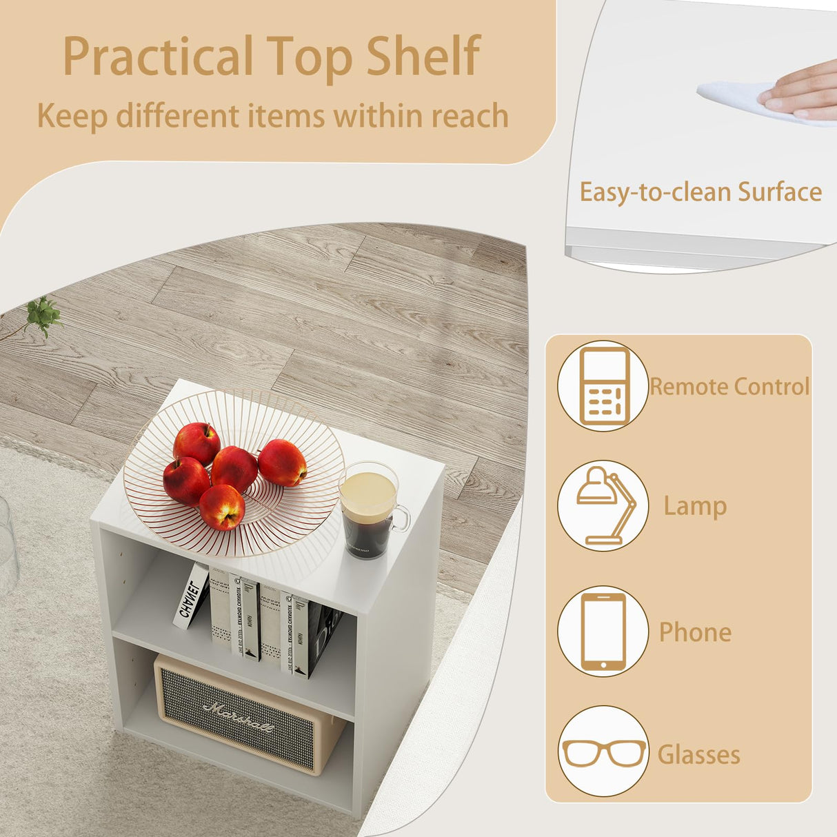 Tangkula 2-Tier Bookshelf, Open Shelf Bookcase with 7-Position Adjustable Shelf, Multifunctional Wooden Cubby Storage Display Shelf for Home Office Study Living Room (White, 1) Tangkula