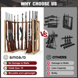 amoard Indoor Gun Rack Corner Wood Heavy Gun Rack Rifle Stand Display Shotgun Organizer and Storage Racks Stable Support for 15 Guns amoard